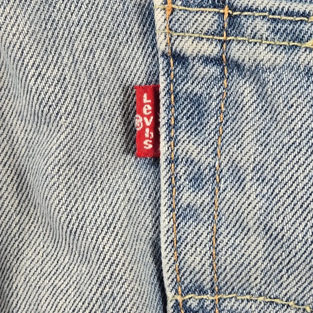 Levi's 511 Slim Jeans Mens 38x34 Light Blue Good Patchwork Distressed Denim y2k